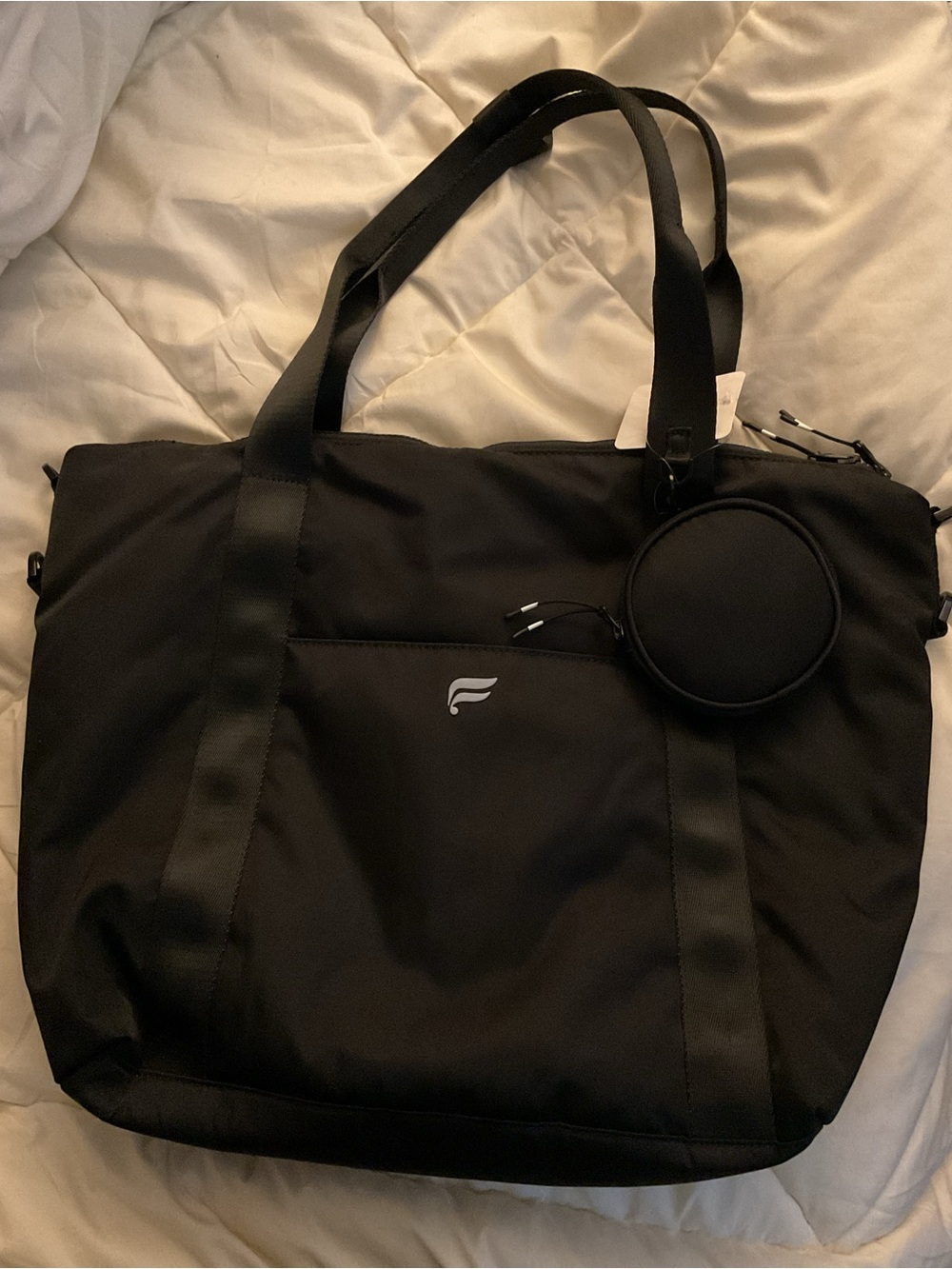 Fabletics Black Everyday Tote with Detachable Round Pouch